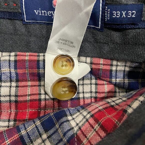 Vineyard Vines Classic Straight Leg Wool Chino Pants Grey Men's Size 33 x 30 - Picture 6 of 9